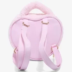 PINK FUZZY HEART PIN COLLECTOR MINI BACKPACK! Cute Kawaii Faux Fur Pastel s-l1200.jpg main image 4
